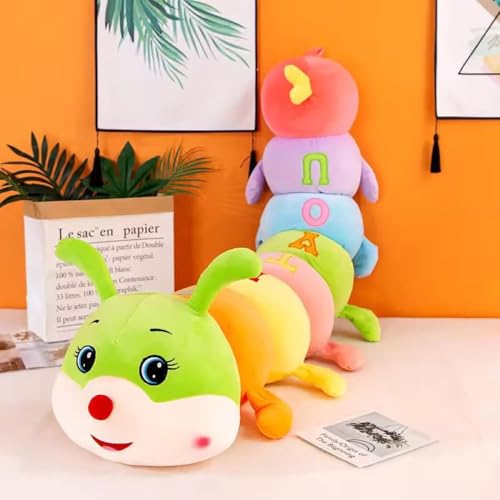 BESTIES Colorful Caterpillar 60 cm Soft Toy Plush Pillow for Kids | Long Hugging Cushion Stuffed Animal Toy for Baby Boys & Girls | Multicolor Cuddly Birthday Gift (Large Size 60 cm)