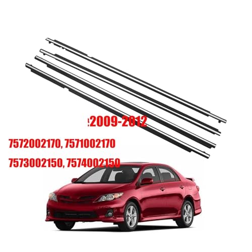Burletes automotrices cromados para Toyota Corolla 2009-2012, molduras de puertas (4 piezas) 3