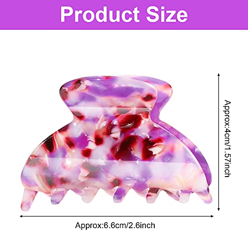 6 Pieces Medium Hair Claw Clips For Thin Hair 2.6 Inch Tortoise Shell Hair Clip Banana Clips Jaw Clips French Style Barrettes Hair Clip Accessories For Women Girls(Cute Patterns) #TOP1