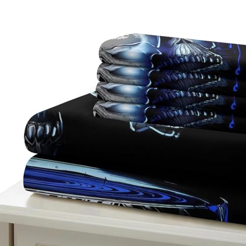 Parure de lit chat skateur avec housse de couette king 220x240 cm en microfibre