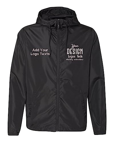 INK STITCH Unisex Exp54lwz Custom Embroidery Logo Texts Lightweight Windbreaker Zip Jackets