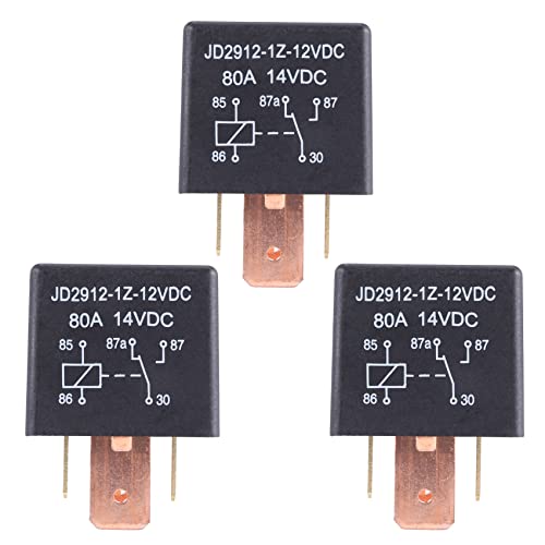Hlxnyami 3X 80A DC 12V Rele de Potencia DIY de 5 Coche Camion Vehiculo