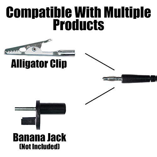 Image of Anti Static ESD Wrist Strap, Blue Fabric Wrist Band, Black Coil Cord Set, 6' Cord with 10mm Snap, Banana Plug and 4mm Alligator Clip, Adjusts up to Size XL, StaticTek WO5 (8 Pack)