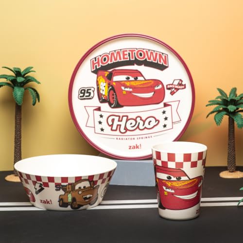 Image of Zak Designs Disney and Pixar Cars Kids Dinnerware Plate Bowl & Tumbler