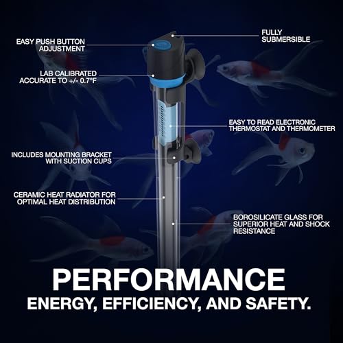 Image of Cobalt Aquatics Neo-Glass 200W Aquarium Heater (Up to 55 Gal) - Submersible, Digital Thermostat, ±0.7F Accuracy, for Freshwater & Saltwater Tanks