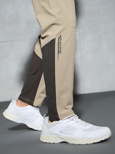 Image of TECHNOSPORT Men's Solid Trackpants DURACOOL+ Quick Dry Straight Fit Mid Rise Drawstring Polyester for Gym Training Outdoor Wear Anti Odour