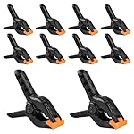 10 PCS Spring Clamps, LongYeah 4.5 Inch Plastic Spring Clips Heavy duty Backdrop Clips for Balloon Arch Photography Woodworking Crafts Tarp Clips Black