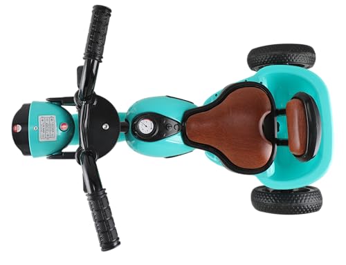 Image of JoyRide Ninja Plug N Play Durable Kids /Pedal Baby Tricycle, Storage Basket, Leather Seat, Led Headlight, Music for 18 Months to 5 Years Boys /Girls /Carrying Capacity Upto 30 Kgs Aqua Green