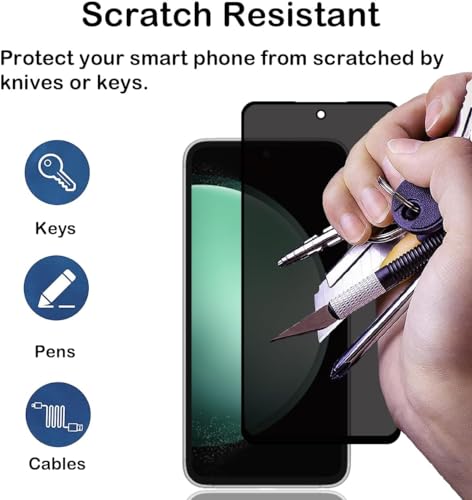 Image of ZARALA Privacy Screen Protector for Samsung Galaxy S23 FE Fingerprint is Not Working Anti-Spy Tempered Glass Film, 9H Hardness, Anti Scratch, High Sensitivity, Anti-Spy Screen Protector