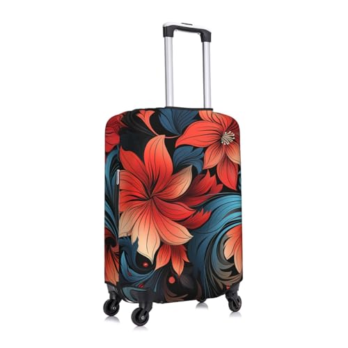 Luggage Cover Travel Suitcase Cover Elastic Suitcase Protector Cover Red floral pattern Luggages Protector Anti-Scratch Luggages Decorative Cover for Adult (18-32 inch) 6