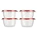 Rubbermaid Storage Bowls, 3.2 Cup, Red,(Pack of 4)