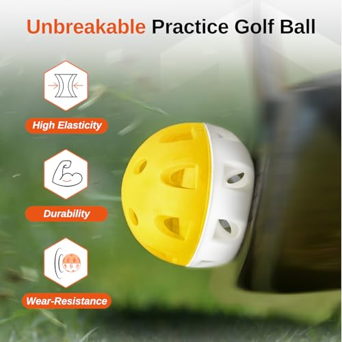Wear-Resistant Practice Golf Balls (20 Pack), High Visibility for Easy Tracking, Limited-Flight, Golf Balls Design, Indoor & Outdoor - Image 5