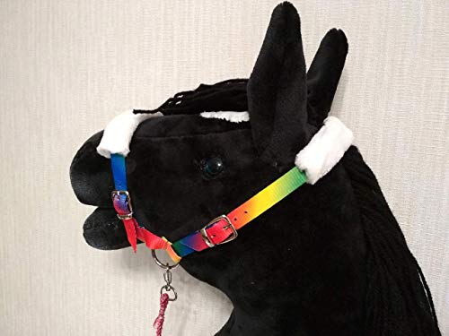 Rainbow hobby horse halter | Hobbyhorse accessories | Stick horse gift
