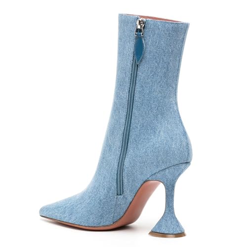 Bottes hautes pour femmes bottes automne hiver en denim bout pointu