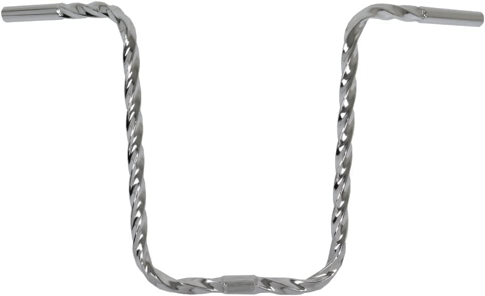 OG LOWRIDER Classic All Square U Twisted Handle Bar Chrome – Steel Custom Lowrider Bicycle Handlebar 9”, 13”, 15” Sizes | 25.4mm Clamp, Chrome Finish (15")