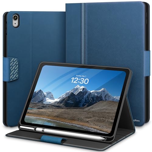 KingBlanc Case for iPad (A16) 11th Generation 11 Inch 2025, iPad 10th Gen 10.9 Inch 2022 with Pencil Holder, PU Leather Protective Cover, Auto Sleep/Wake, Viewing/Typing Angle, Magnetic Clasp, Blue