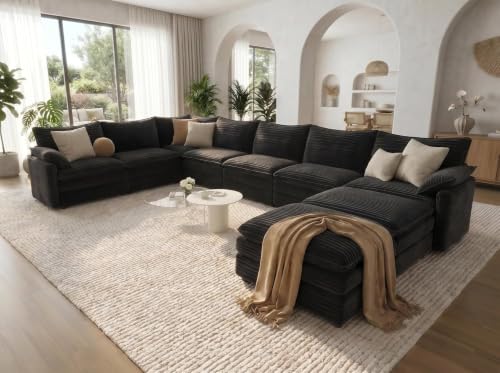 Image of Vesgantti 169 inch Large U Shaped Modular Sectional Sofa, Cloud Couch, Gray