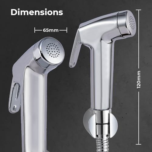 Image of Mila Health Faucet Pixflow | ABS Chrome Handheld Bidet Spray| Modern Jet Spray for Toilet Hygiene | Anti-Slip Grip, Leak-Free, Easy Install | Bathroom Fitting