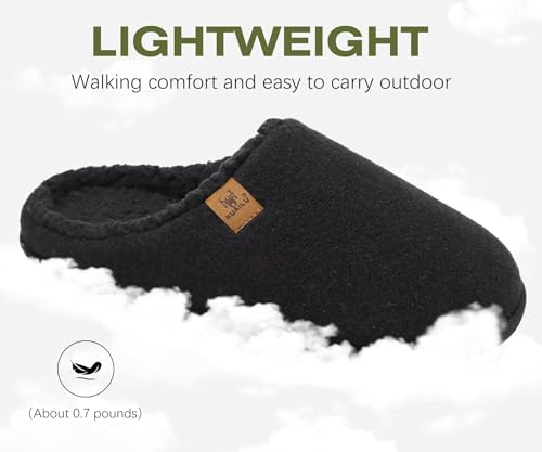 Image of KuaiLu Mens House Memory Foam Slippers with Comfortable Warm Plush Lining | Casual Slip On Lightweight Bedroom Pantuflas，Cushion Orthopedic Arch Support Walking Outdoor Garden Footwear US7-15