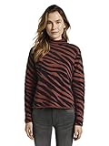 aus Feinstrick TOM TAILOR Damen Pullover & Strickjacken Toni Garrn: Strickpullover in Jacquardoptik Black Brown Big Zebra Design,XS,20914,8000