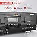 Pyle Dual Stereo Cassette Tape Deck - Clear Audio Double Player Recorder System w/ MP3 Music Converter, RCA for Recording, Dubbing, USB, Retro Design - For Standard / CrO2 Tapes, Home Use - PT659DU