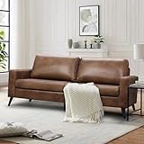 UNIONLINE 3 Sitzer Sofa, 200×87x80cm Sofabett mit 2 Kissen, Schlafsofa Couch für Wohnzimmer, Schlafzimmer, Wohnung, Braun