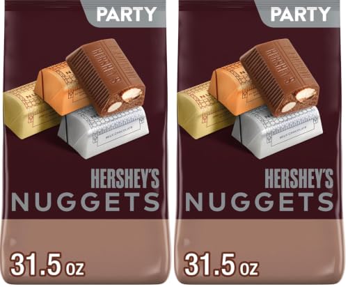 HERSHEY'S NUGGETS Assorted Chocolate Candy Party Bag, 31.5 oz (Pack of 2)