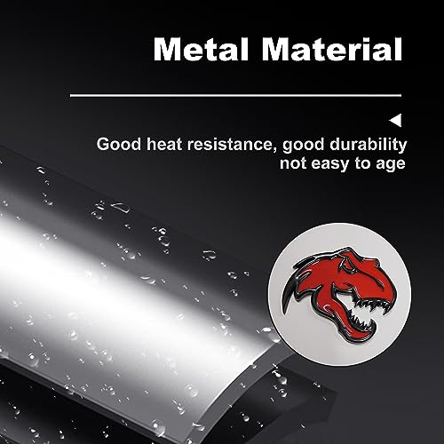 Image of A Pair Redeye Dinosaur Metal Emblem for Dodge RAM TRX 1500 2500 3500 Charger Challenger (Red)