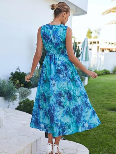 Image of Flessibili Women's Sleeveless Floral Maxi Dress 2026 Sundresses Spring Summer Wedding Guest