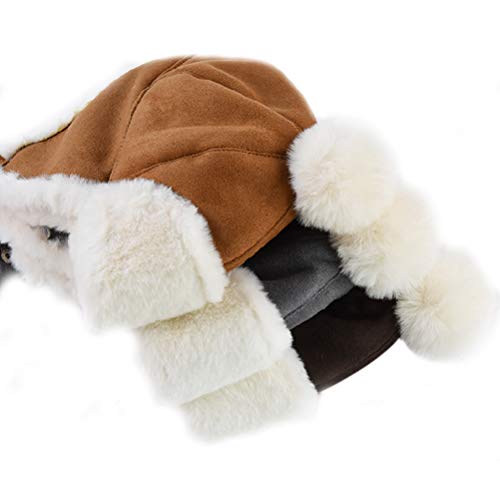 Kakaforsa Baby Boy Winter Hat Warm Fleece Cap With Cute Pompon For Toddler Newborns Boys Girls 6 Months - 2 Years Old Brown #TOP6