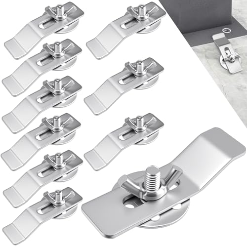 ZIUZI 10Pcs Undermount Sink Clips Stainless Steel Sink Brackets Mounting Kit for Kitchen Bathroom Marble/Granite Countertop Installation & Repair (Silver)