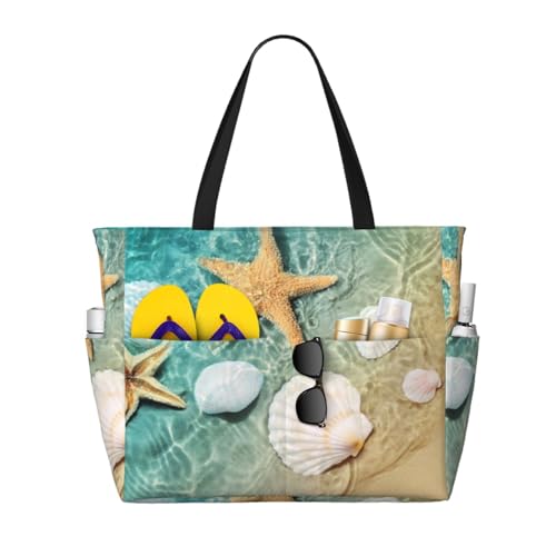 Sac fourre-tout pour femme grand modèle aux finitions soignées style bord de mer
