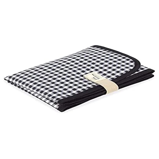 Walking Mum. Cambiador de Bebé I Love Vichy. Diseño portátil y plegable. Fácil de guardar en el bolso maternal. Color Negro. Medidas 18X27X4 cm.