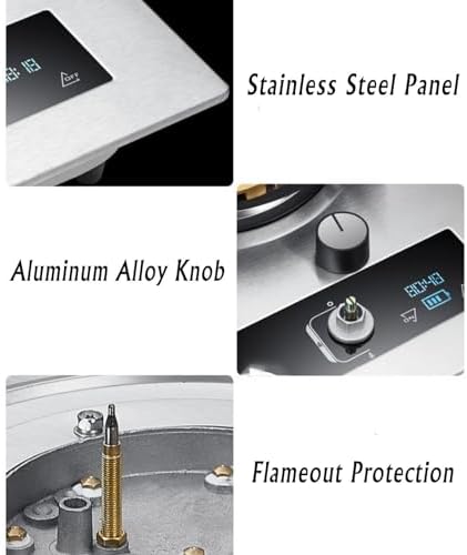 32cm Gas Stove, 1 Burner, 5.2KW High-Efficiency, Nine-Chamber Large Flame, 99-Minute Timer, Safety Flameout Protection for NG Use