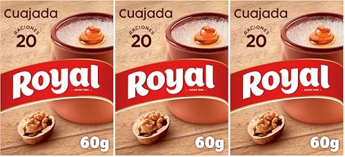 Royal Cuajada, Preparado en Polvo 20 raciones, Pack 5 x 12 g - 60 g (Paquete de 3)