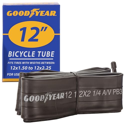 Goodyear Bicycle Tube 12 X 1.5/2.25 - 12-inch Bike Tube with Butyl Rubber - Dependable Mountain Bike Tubes for Premium Cycling - 12 X 1.5/2.25