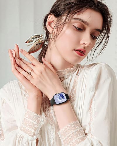 Patented Upgraded Silicone Strap Compatible with Apple Watch Straps 40mm 38mm 41mm 42mm 44mm 45mm 46mm 49mm Women Men,Soft Sport Bands for iWatch Series 11 10 9 8 7 6 5 4 3 2 1 SE Ultra/Black - Image 3