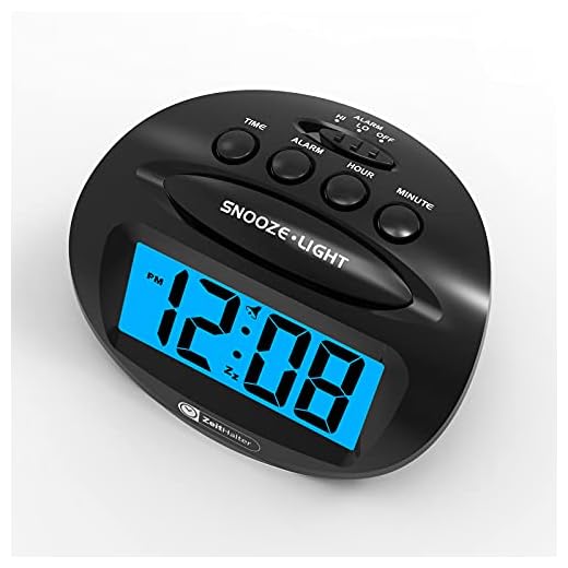 LCD Digital Alarm Clock Battery Operated Only Small, Blue Backlight,Ascending Alarm Volume, Simple Basic Clock for Bedroom/Desk/Travel