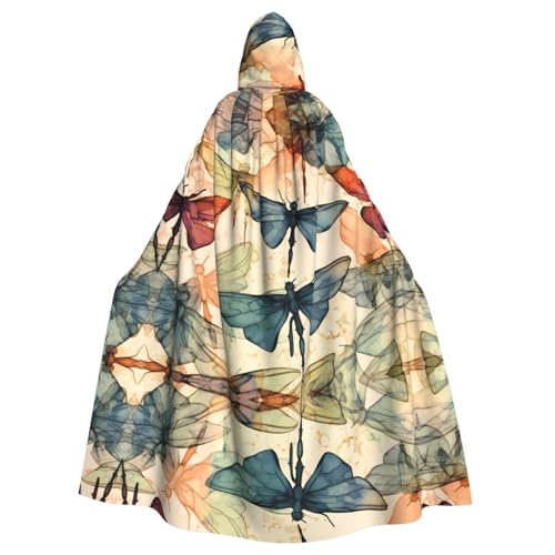 Veste à capuche libellule à l'encre : longue cape de fête adulte mixte