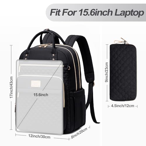 Image of Tealari Laptop Backpack for Women,15.6 Inch Laptop Backpack for Work,Waterproof Travel Backpack,College Bookbag with Wallet