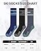 OutdorMaster Unisex Ski Socks Merino Wool, Over The Calf Non-Slip Cuff for Men & Women