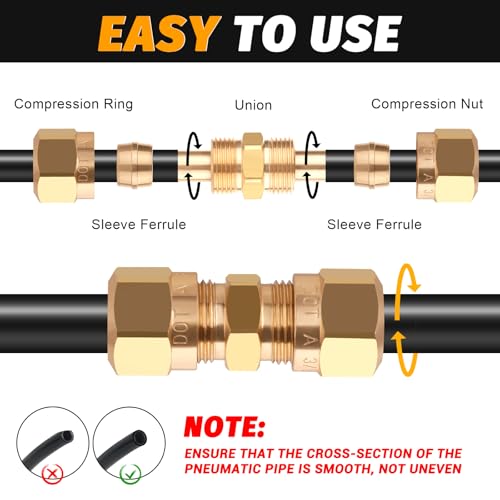 Hasaomoi D.O.T Brass Compression Straight Union Fittings thumb #2