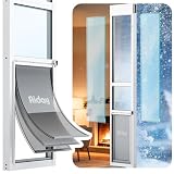Extreme Weather Sliding Glass Dog Door, Double Pane Glass & 3-Flap Insulation for Winter, Fits 90 9/16' to 95 1/4', Energy Efficient for X-Large Dogs up to 200 lbs (XL-Tall)