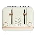 Haden Toaster Salcombe 4 Slice Dual Browning Control Wide Slot Cream