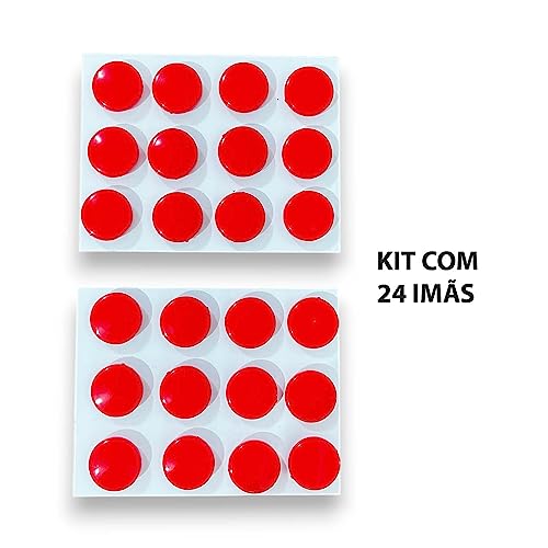 Imãs De Geladeira e quadro magnético decorativo 24 Un - Bolinha Vermelho