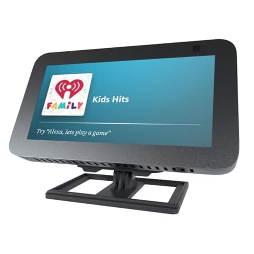 Suporte Stand Magnético de Mesa com Ângulo Ajustável Compatível com Alexa Echo Show 5 e 8 - Smart Speaker Display Home - Modelo Slim - Preto
