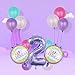 XLOOD Balloons,Purple Balloons Party Supplies 8th Birthday Balloon ,32''Large Size Rainbow Number 8 Balloon Set Party Supplies 8th Sweet Birthday Wishes Balloon Bouquet Decorations - Purple 8