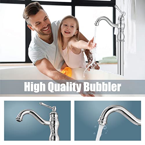 Aolemi Freestanding Tub Filler Polish Chrome Swivel Tub Spout Only Single Function Without Handheld Spray Single Lever Floor Mount Bathtub Faucet Single Handle Bathtub Mixer Tap #TOP4