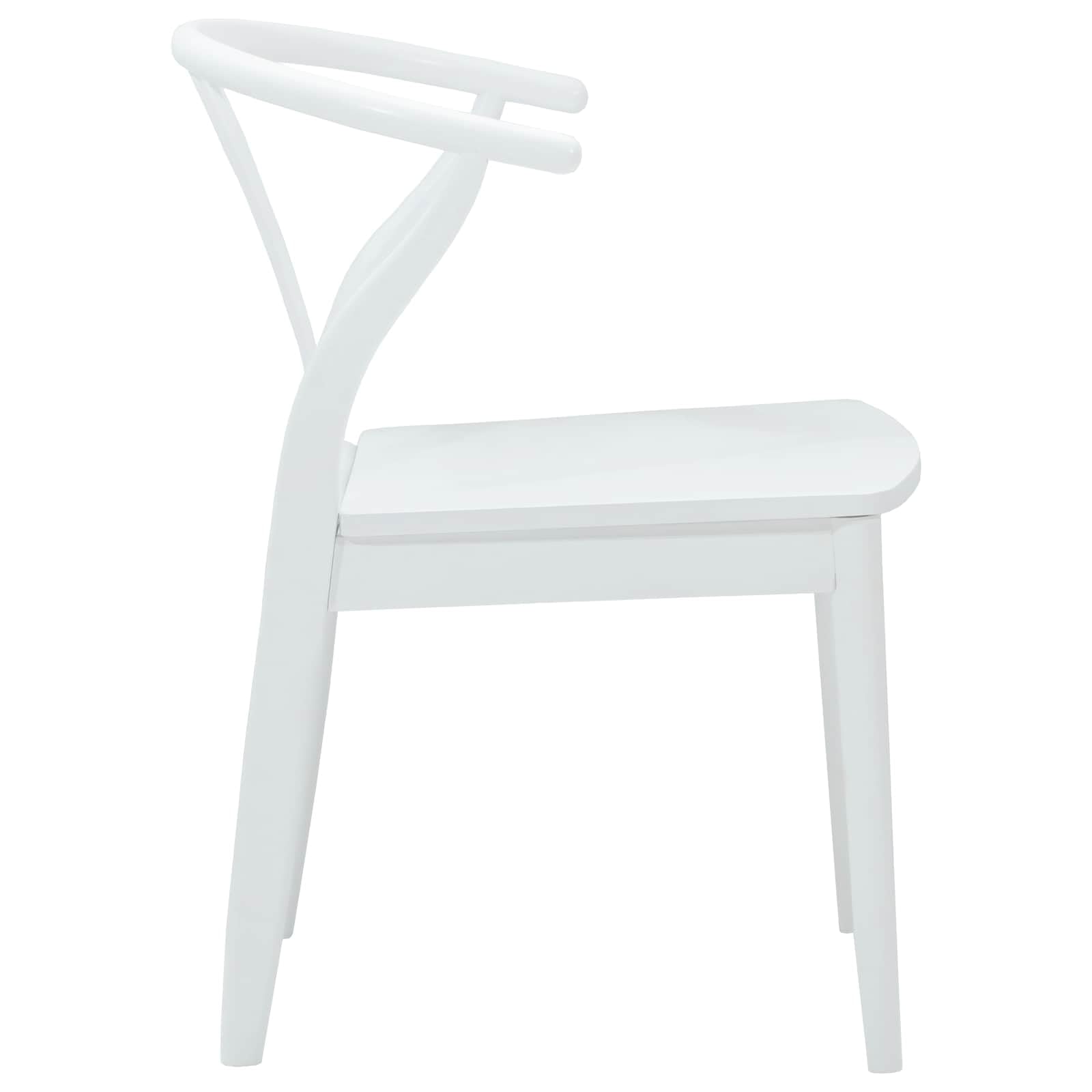 Generico Sedia da Pranzo 2 PCS Bianco e Bianco Legno di Gomma Solido,Mobili,Sedie,Sedie per Cucina e Sala da Pranzo,Bianco,10.6 kg,42020417