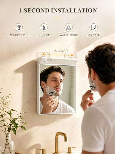 Image of Large Anti Fog Mirror for Shower(White)